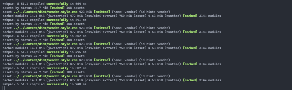 webpack code showing [cached] everywhere